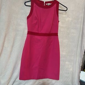 Red and pink sleeveless dress zip up back